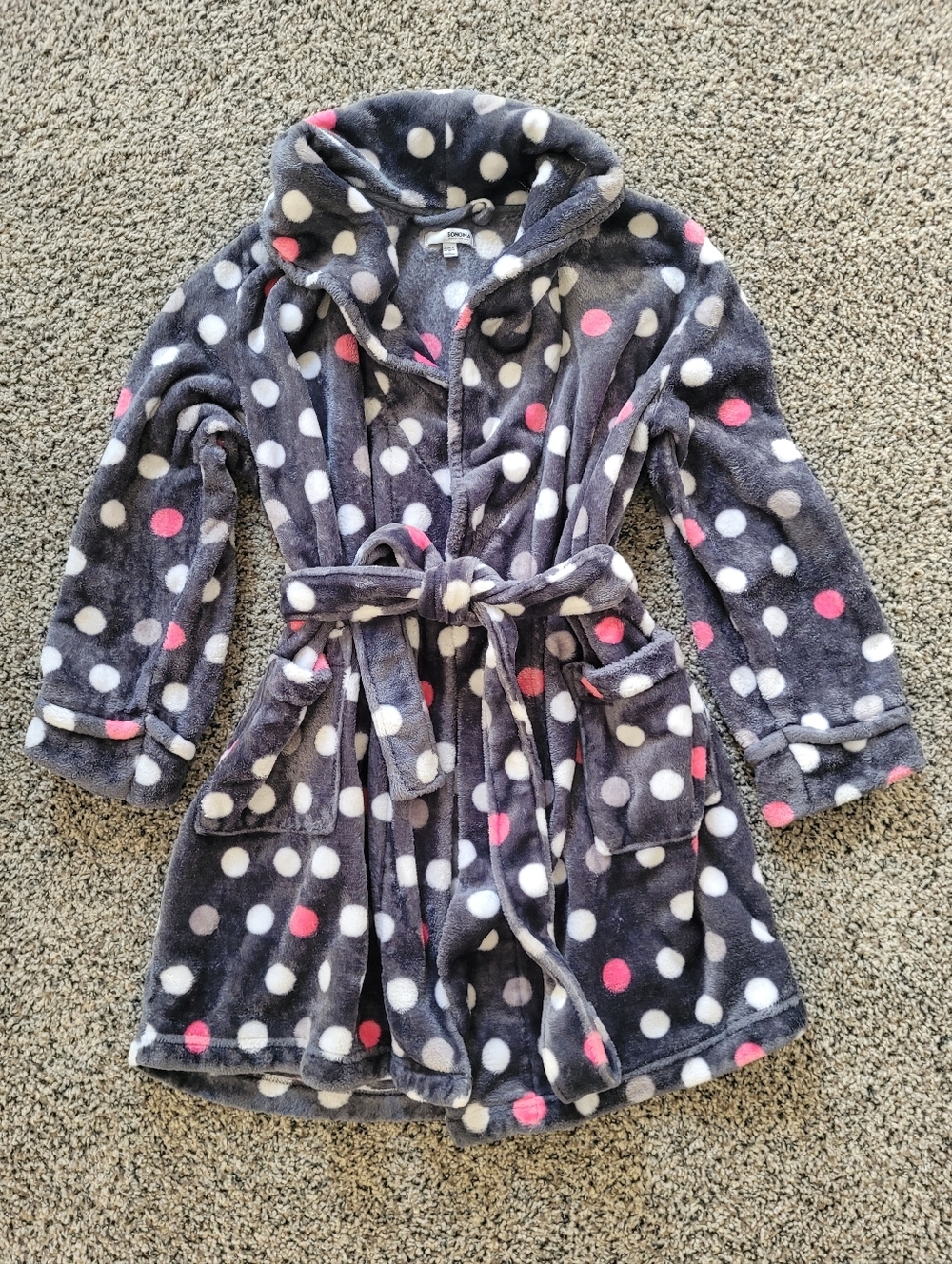 Sonoma Plush Super Soft Polka Dot Robe